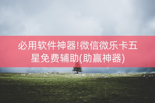 必用软件神器!微信微乐卡五星免费辅助(助赢神器)