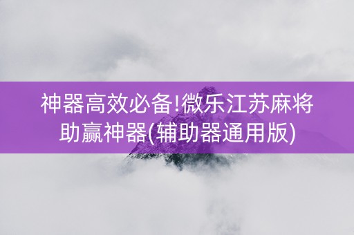 神器高效必备!微乐江苏麻将助赢神器(辅助器通用版)