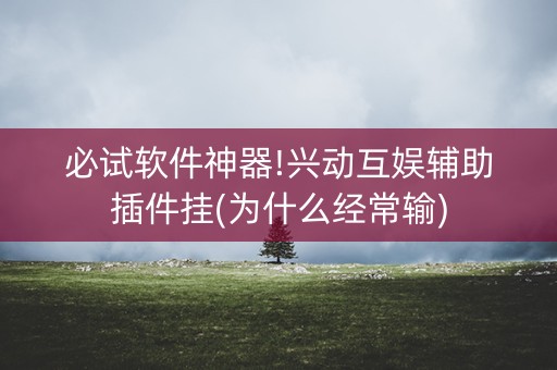 必试软件神器!兴动互娱辅助插件挂(为什么经常输)