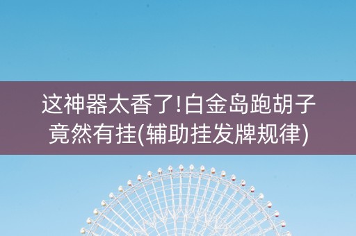 这神器太香了!白金岛跑胡子竟然有挂(辅助挂发牌规律)