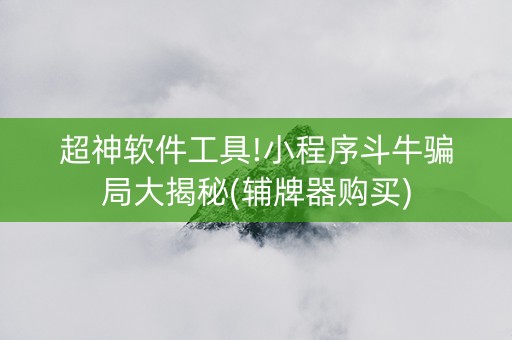 超神软件工具!小程序斗牛骗局大揭秘(辅牌器购买)