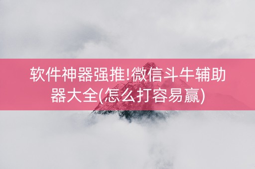 软件神器强推!微信斗牛辅助器大全(怎么打容易赢)