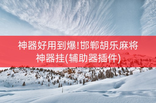 神器好用到爆!邯郸胡乐麻将神器挂(辅助器插件)