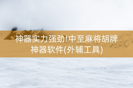 神器实力强劲!中至麻将胡牌神器软件(外辅工具)