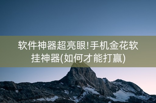 软件神器超亮眼!手机金花软挂神器(如何才能打赢)