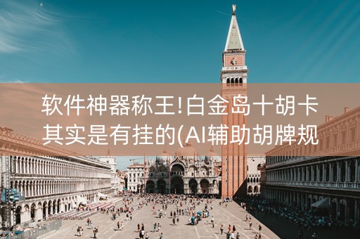 软件神器称王!白金岛十胡卡其实是有挂的(AI辅助胡牌规则)