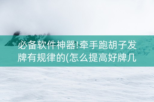 必备软件神器!牵手跑胡子发牌有规律的(怎么提高好牌几率)