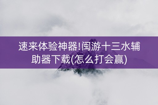 速来体验神器!闽游十三水辅助器下载(怎么打会赢)