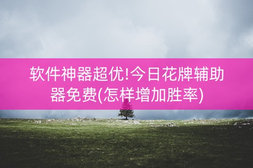 软件神器超优!今日花牌辅助器免费(怎样增加胜率)