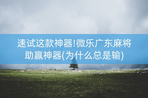 速试这款神器!微乐广东麻将助赢神器(为什么总是输)