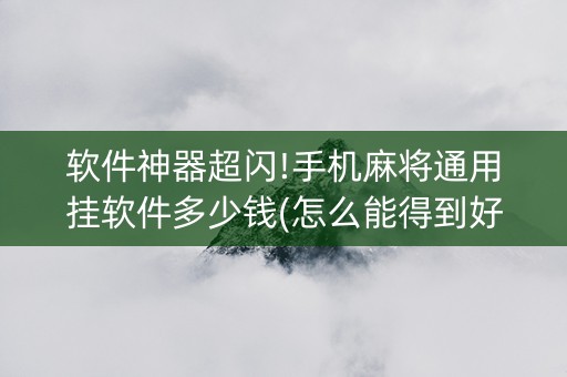 软件神器超闪!手机麻将通用挂软件多少钱(怎么能得到好牌)
