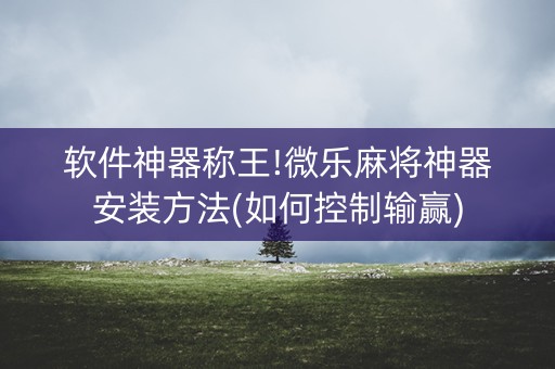 软件神器称王!微乐麻将神器安装方法(如何控制输赢)
