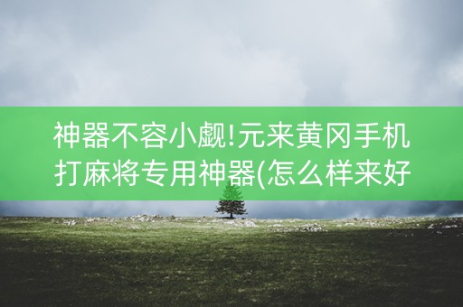 神器不容小觑!元来黄冈手机打麻将专用神器(怎么样来好牌)