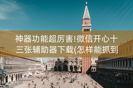 神器功能超厉害!微信开心十三张辅助器下载(怎样能抓到好牌)