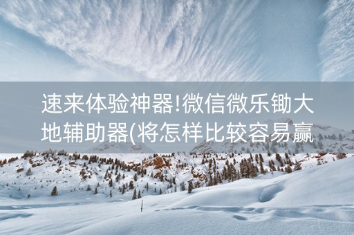 速来体验神器!微信微乐锄大地辅助器(将怎样比较容易赢)