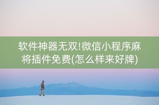 软件神器无双!微信小程序麻将插件免费(怎么样来好牌)