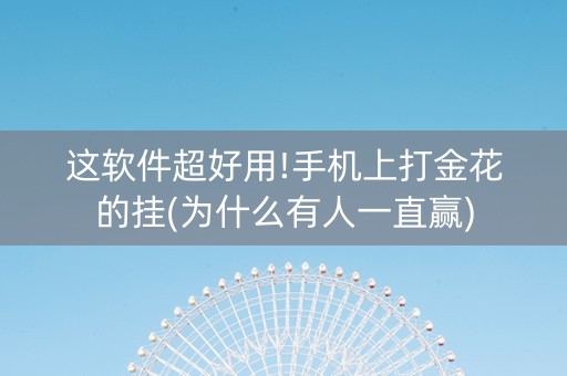 这软件超好用!手机上打金花的挂(为什么有人一直赢)