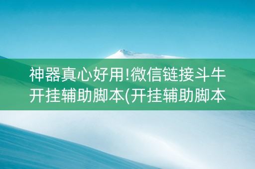 神器真心好用!微信链接斗牛开挂辅助脚本(开挂辅助脚本)