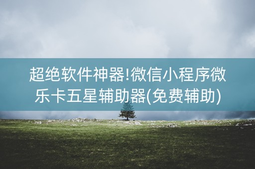 超绝软件神器!微信小程序微乐卡五星辅助器(免费辅助)