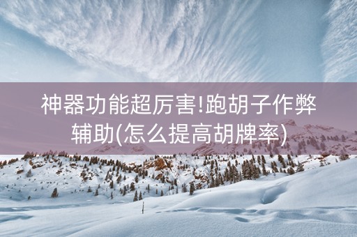 神器功能超厉害!跑胡子作弊辅助(怎么提高胡牌率)