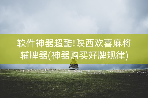 软件神器超酷!陕西欢喜麻将辅牌器(神器购买好牌规律)