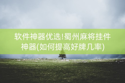 软件神器优选!蜀州麻将挂件神器(如何提高好牌几率)