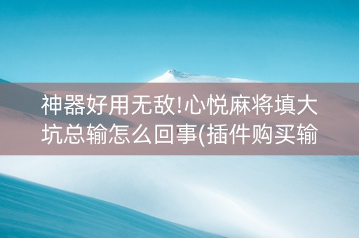 神器好用无敌!心悦麻将填大坑总输怎么回事(插件购买输赢规律)