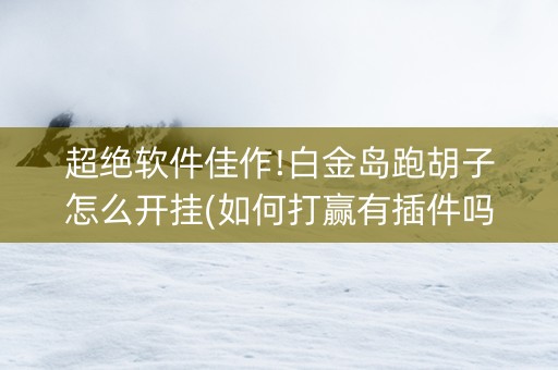 超绝软件佳作!白金岛跑胡子怎么开挂(如何打赢有插件吗)