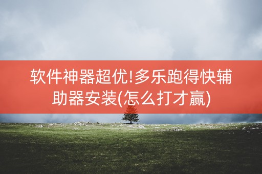 软件神器超优!多乐跑得快辅助器安装(怎么打才赢)