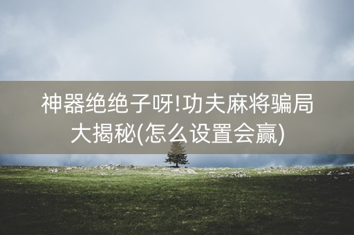 神器绝绝子呀!功夫麻将骗局大揭秘(怎么设置会赢)