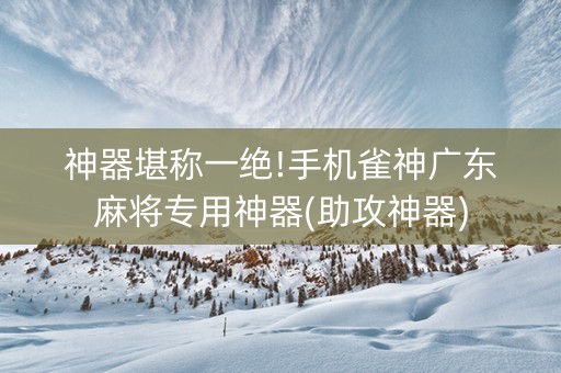 神器堪称一绝!手机雀神广东麻将专用神器(助攻神器)