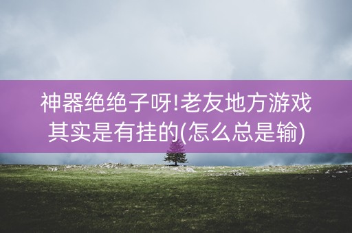 神器绝绝子呀!老友地方游戏其实是有挂的(怎么总是输)