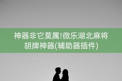 神器非它莫属!微乐湖北麻将胡牌神器(辅助器插件)