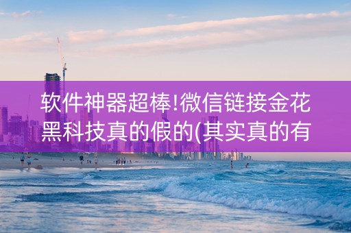 软件神器超棒!微信链接金花黑科技真的假的(其实真的有挂)