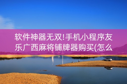 软件神器无双!手机小程序友乐广西麻将铺牌器购买(怎么样来好牌)