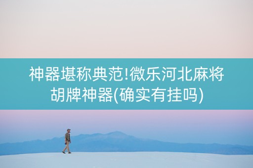 神器堪称典范!微乐河北麻将胡牌神器(确实有挂吗)