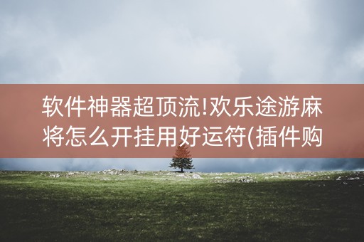 软件神器超顶流!欢乐途游麻将怎么开挂用好运符(插件购买输赢规律)