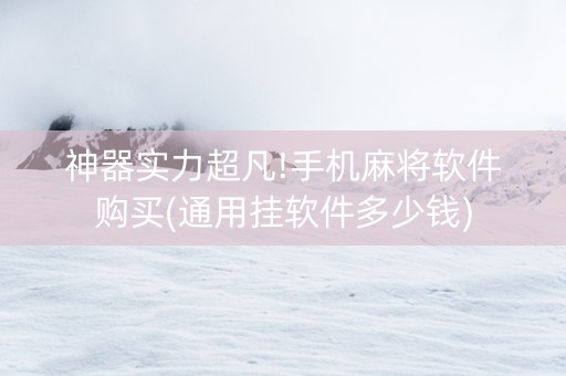 神器实力超凡!手机麻将软件购买(通用挂软件多少钱)