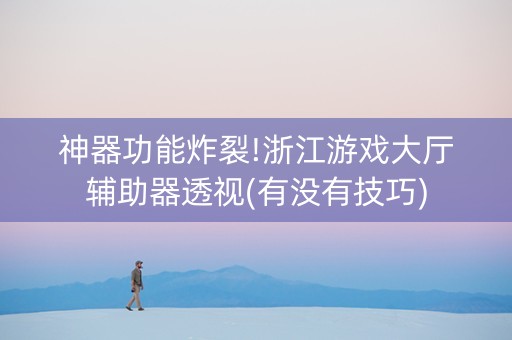 神器功能炸裂!浙江游戏大厅辅助器透视(有没有技巧)