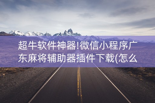 超牛软件神器!微信小程序广东麻将辅助器插件下载(怎么打赢的几率大)