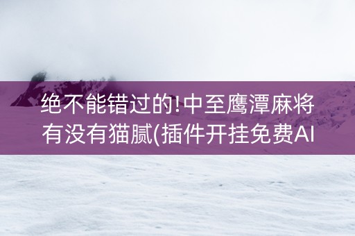 绝不能错过的!中至鹰潭麻将有没有猫腻(插件开挂免费AI)