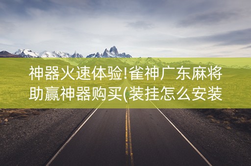 神器火速体验!雀神广东麻将助赢神器购买(装挂怎么安装)