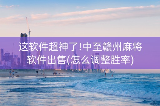 这软件超神了!中至赣州麻将软件出售(怎么调整胜率)