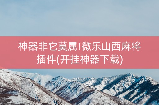 神器非它莫属!微乐山西麻将插件(开挂神器下载)