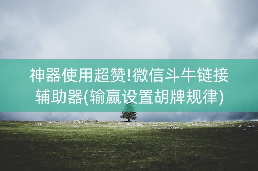 神器使用超赞!微信斗牛链接辅助器(输赢设置胡牌规律)