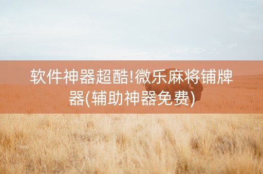 软件神器超酷!微乐麻将铺牌器(辅助神器免费)
