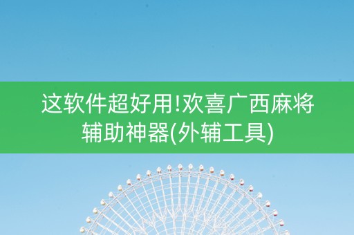 这软件超好用!欢喜广西麻将辅助神器(外辅工具)