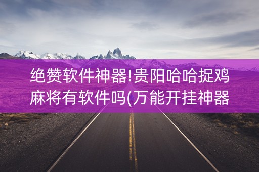 绝赞软件神器!贵阳哈哈捉鸡麻将有软件吗(万能开挂神器)