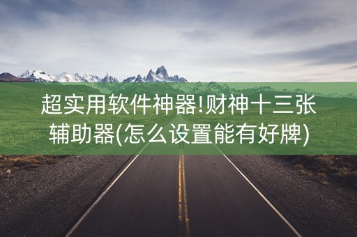 超实用软件神器!财神十三张辅助器(怎么设置能有好牌)