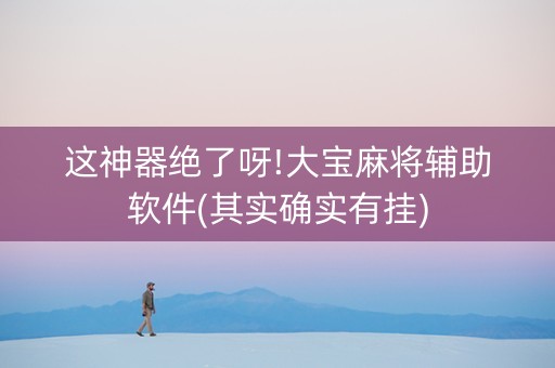 这神器绝了呀!大宝麻将辅助软件(其实确实有挂)
